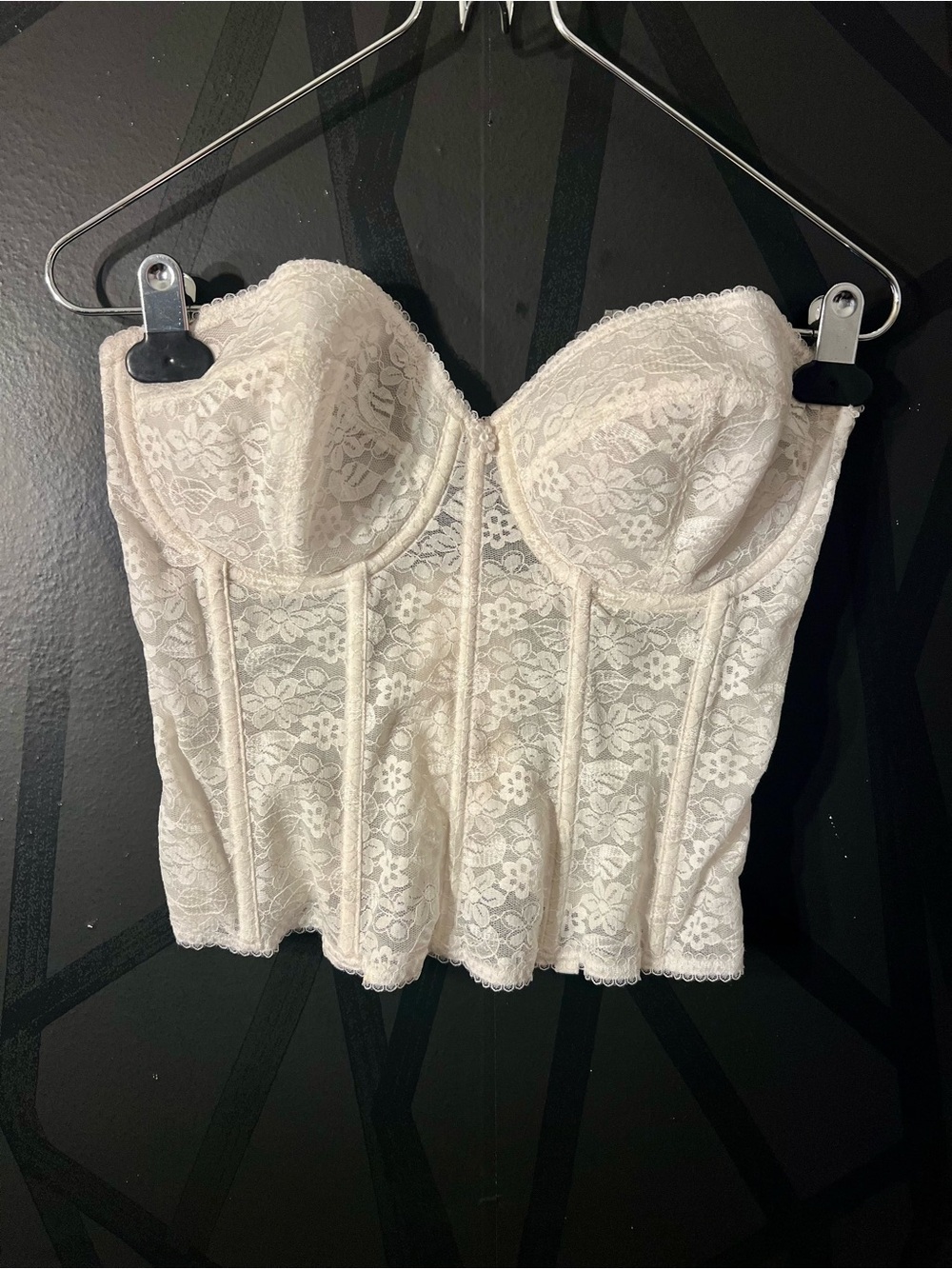 Dominique long Lace Bustier Bandeau Top 34D